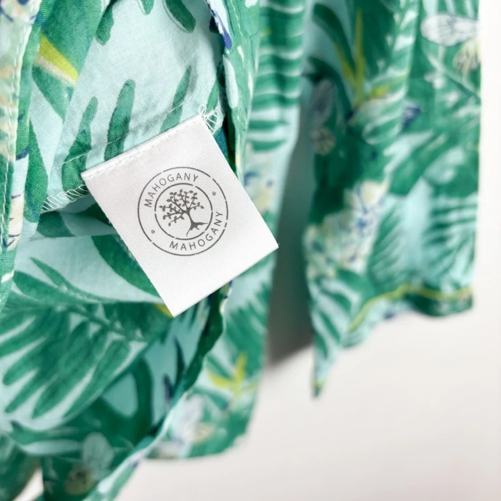 The Mahogany Store Green Leaf Print Cotton Pajama Set - Picture 5 of 10